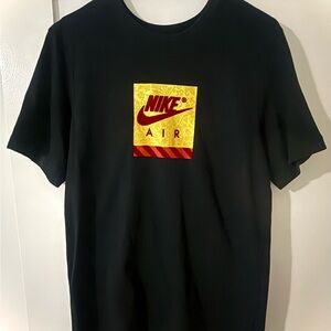 *NEW* Nike Black Tee with Red and Yellow Velvet Graphic